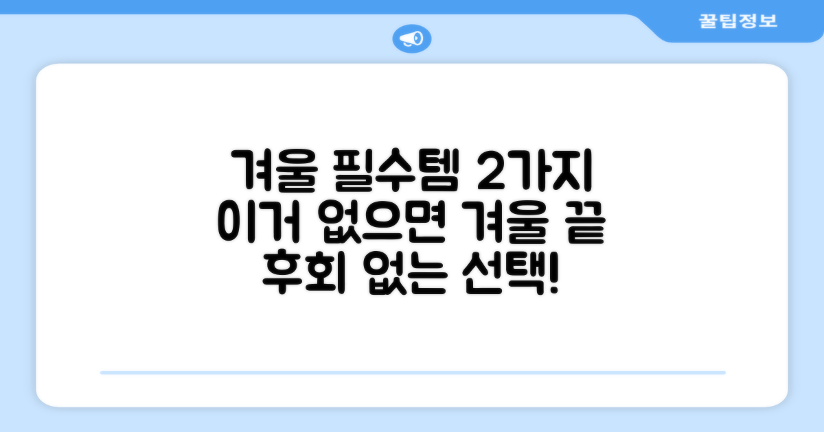 2가지 겨울철 필수템
